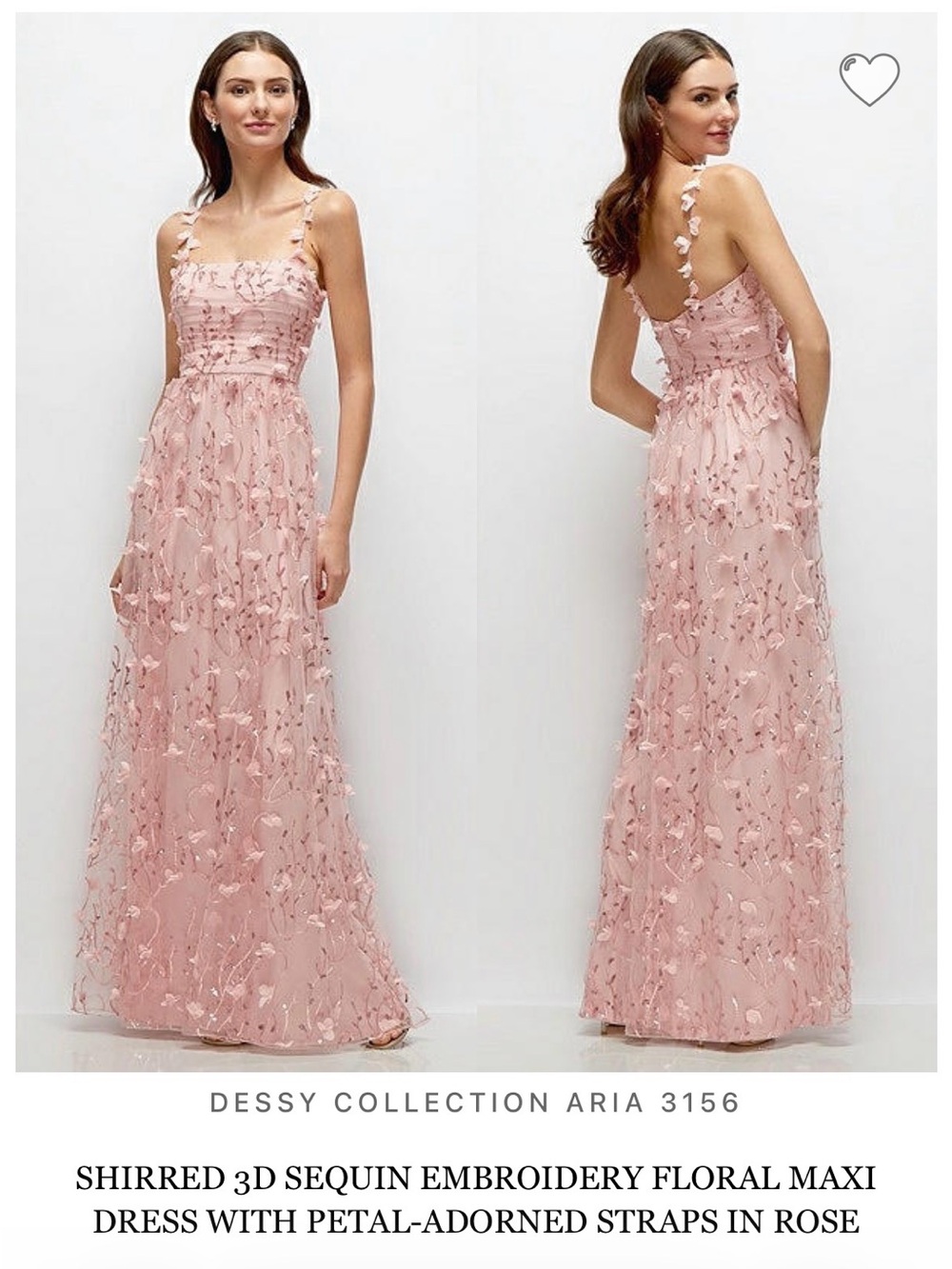 Dessy bridesmaid dress in pink